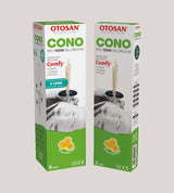 Otosan ear cones for ear hygiene, featuring the exclusive Comfy applicator for comfort, safety, and effectiveness, available in family packs of 6 or smaller packs of 2.