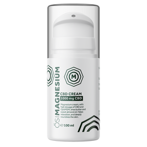 ÓSIMAGNESIUM 100ml CBD cream containing 1000mg CBD, formulated with OptiMSM, shea butter, and sweet almond oil to nourish skin and aid relaxation.