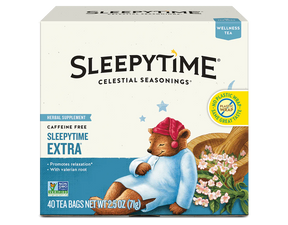 Celestial Seasonings Sleepytime Extra herbal tea 20 bags with valerian and chamomile for sleep and relaxation, Ireland health store.