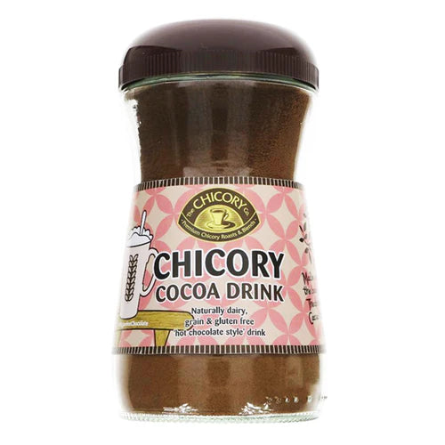 The Chicory Co. Chicory Cocoa Drink, a naturally dairy, grain, and gluten-free hot chocolate-style beverage.