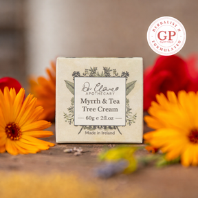 Dr Clare Apothecary Myrrh and Tea Tree Cream for skin cleansing and protective herbal support 60g.