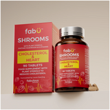 Fábú Shrooms Cholesterol and Heart capsules 60 pack for cardiovascular health with Reishi and Coenzyme Q10 Irish wellness supplement.