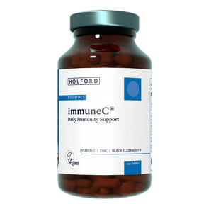 Patrick Holford ImmuneC high potency Vitamin C and Zinc tablets with Black Elderberry for immune support 120 tablets.