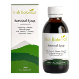 Irish Botanica Botanical Syrup for immune system support, 150ml food supplement with Vitamin C, Ginseng, Liquorice, and Honey.
