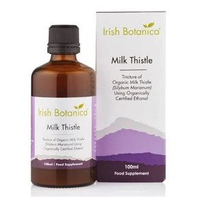 Irish Botanica Organic Milk Thistle liquid tincture 100ml for liver support and natural detox made in Ireland.