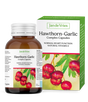 Jan de Vries Hawthorn Garlic Complex capsules for heart health, blood pressure support, and circulation.