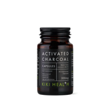 KIKI Health activated charcoal powder 70g from coconut shells for digestion, bloating relief, detox support and natural cleansing.
