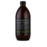 KIKI Health organic Aloe ferox juice 500ml for digestion, gut health, natural detox and bowel support with pure unfiltered aloe extract.