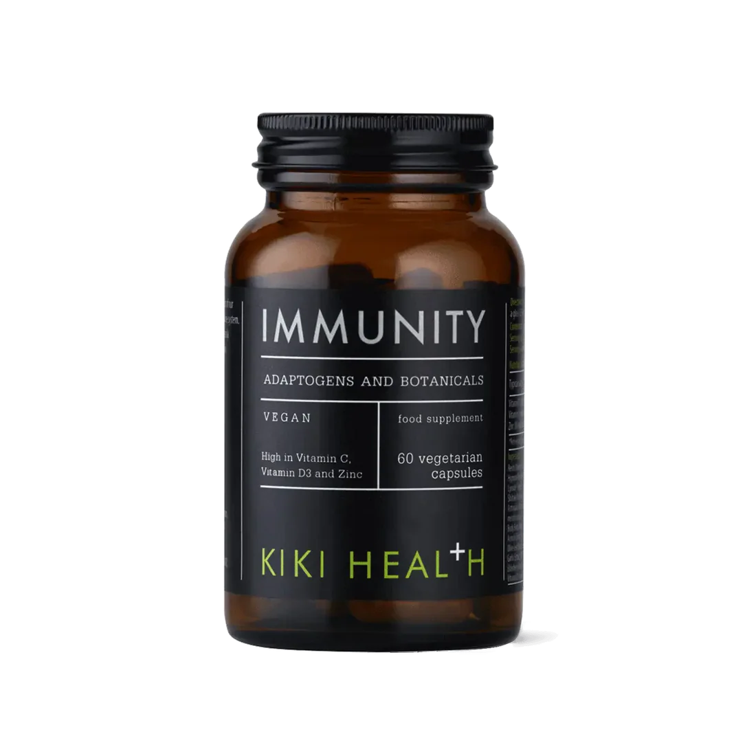 KIKI Health immunity capsules 60 vegicaps with vitamin C, vitamin D3, zinc and herbal extracts for immune support and daily wellbeing.