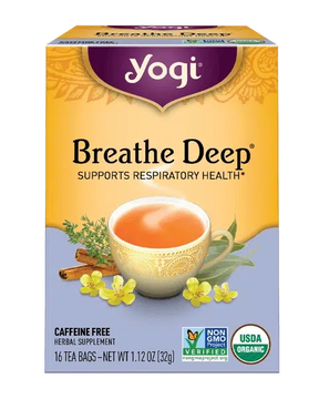 Yogi Breathe Deep caffeine-free herbal supplement tea, 16 tea bags.
