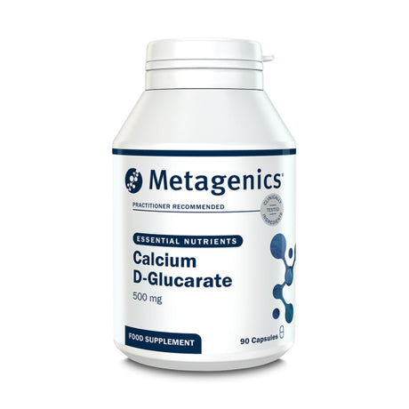 Metagenics Calcium D-Glucarate 500 mg essential nutrients food supplement, 90 capsules.