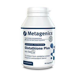 Metagenics Glutathione Plus essential nutrients with Setria Glutathione, 60 capsules to protect from oxidative stress with a powerful antioxidant blend.