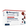 Product packaging for Metagenics MetaActive Forte, a curcumin-based supplement for joint and muscle mobility support, containing 30 capsules.