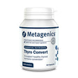 Product bottle of Metagenics Thyro Convert, an essential nutrient supplement with gum guggul designed to support healthy thyroid hormone conversion, 60 capsules.