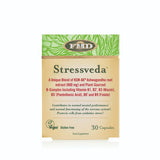 Flora Stressveda Ashwagandha and Vitamin B complex capsules for stress relief and mental focus 30 vegan capsules.