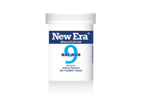 New Era Mineral Cell Salt 9 Nat Mur with Biotin, 240 FastMelt tablets bottle food supplement.