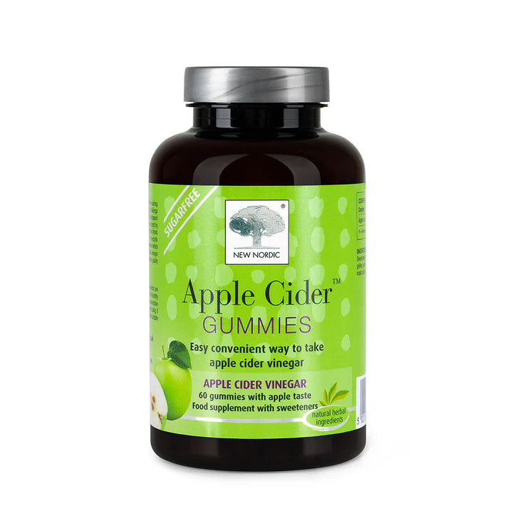 New Nordic Apple Cider Gummies, sugar-free food supplement with apple taste, 60 gummies. A convenient way to take apple cider vinegar made with natural herbal ingredients.