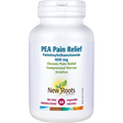White supplement bottle labeled 'PEA Pain Relief' by New Roots Herbal on a white background