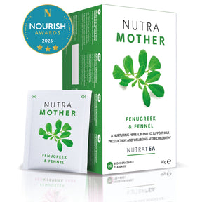NutraMother Herbal Tea bags for breastfeeding support and lactation 20 pack caffeine free Fenugreek and Fennel blend.