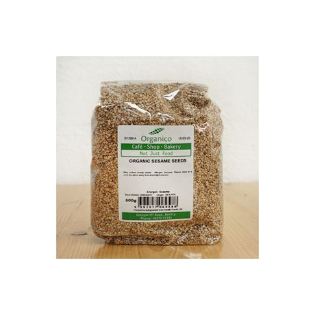 Organico organic sesame seeds, 500g bulk pack.
