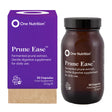 One Nutrition Prune Ease fermented prune extract digestive supplement, 50 capsules for daily use.