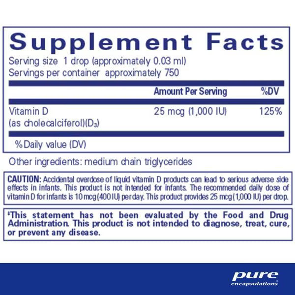 Pure Encapsulations Vitamin D3 Liquid