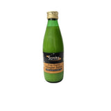 A green bottle of Sunita Zingy Organic Ginger Juice with a gold cap and orange label, set against a plain white background.