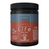 Terranova Life Drink unflavoured 454g vegan food supplement powder tub with nutrient ingredients list.