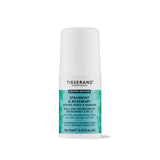 A 75ml bottle of Tisserand Aromatherapy Limited Edition Spearmint & Rosemary roll-on deodorant, featuring an aluminium and alcohol-free formula with a 24-hour deodorising effect.