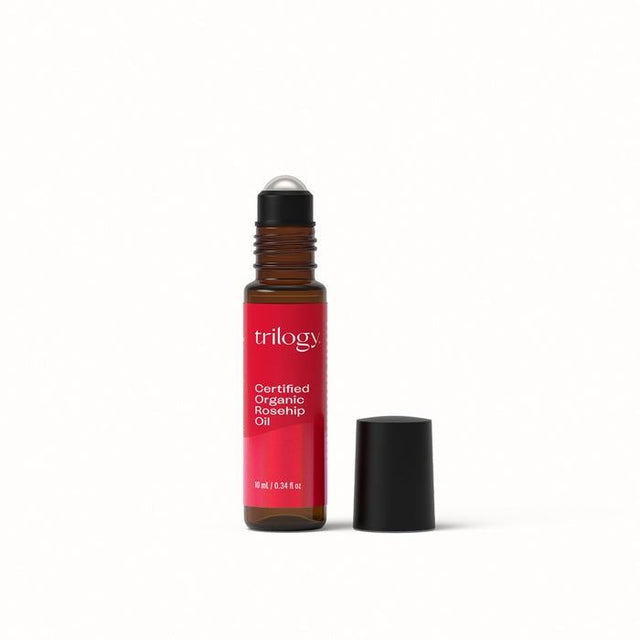 Trilogy Certified Organic Rosehip Oil, 10ml roll-on applicator.
