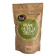 A 250g stand-up pouch of True Natural Products Organic Chlorella Tablets on a plain white background.