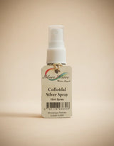 Silver Water Colloidal Silver Spray, 10ml travel-size bottle, featuring a spray pump dispenser and a branded label.