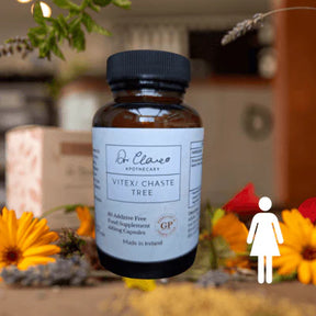 Dr Clare Vitex Capsules – natural chasteberry supplement for hormonal balance, menstrual support, and women’s wellbeing