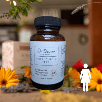 Dr Clare Vitex Capsules – natural chasteberry supplement for hormonal balance, menstrual support, and women’s wellbeing
