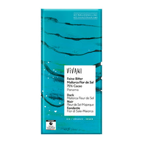 Vivani Organic Dark Chocolate Mallorca Fleur de Sel 75% 80g product image