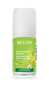 Weleda Citrus 24h roll-on deodorant without aluminum salts for daily freshness.