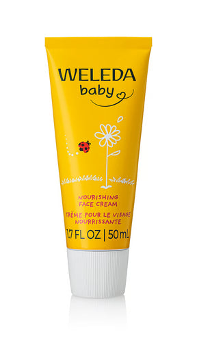 Weleda Baby Nourishing Face Cream in a 50ml yellow tube.