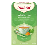 Yogi Tea White Tea with Aloe Vera 17 organic teabags with Jasmine and Cinnamon for inner radiance and antioxidant support.